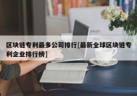 区块链专利最多公司排行[最新全球区块链专利企业排行榜]