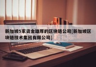 新加坡5家资金雄厚的区块链公司[新加坡区块链技术集团有限公司]